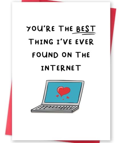 Ziwenhu Funny Internet Dating Card for New Boyfriend, Cute Anniversary Card for Girlfriend, Happy 1 Year Anniversary Card, Valentines Day Gift for Husband Wife… - Image 1