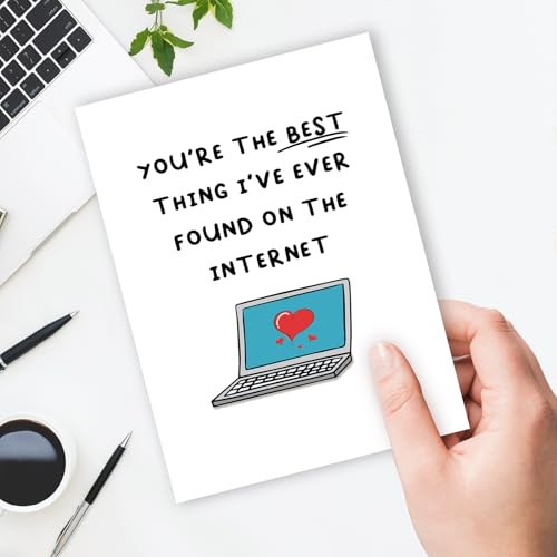 Ziwenhu Funny Internet Dating Card for New Boyfriend, Cute Anniversary Card for Girlfriend, Happy 1 Year Anniversary Card, Valentines Day Gift for Husband Wife… - Image 4