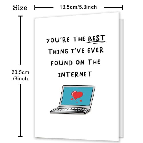 Ziwenhu Funny Internet Dating Card for New Boyfriend, Cute Anniversary Card for Girlfriend, Happy 1 Year Anniversary Card, Valentines Day Gift for Husband Wife… - Image 2