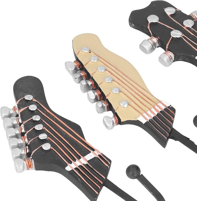 3 Pack Guitar Shaped Wall Hooks Heavy Duty 25kg For Coats Hats Home Decor - Image 4