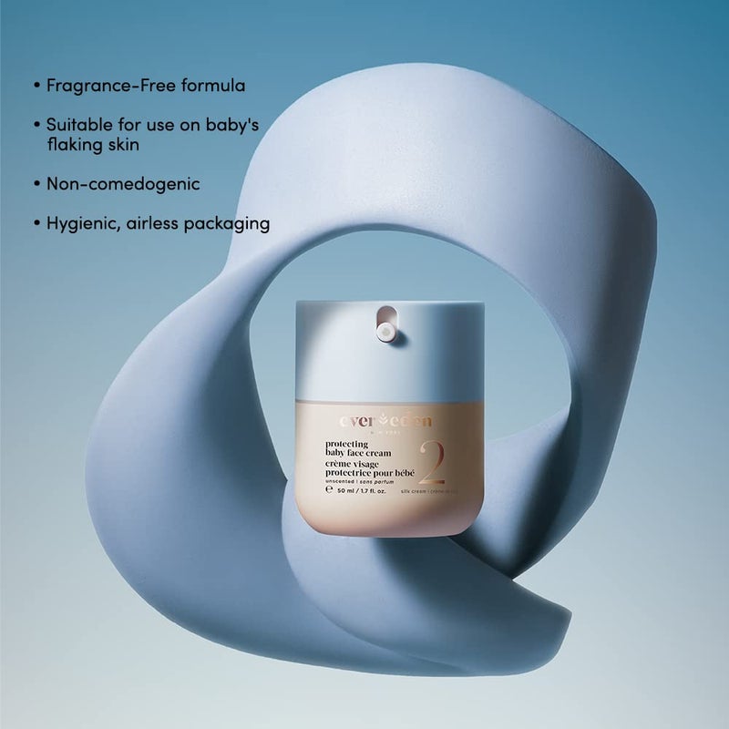 Evereden كريم وجه الأطفال الواقي من إيفيريدن (1.7 أونصة سائلة): كريم الأطفال رقم 2 من الحرير - مرطب مغذي لوجه الرضع للبشرة الجافة والمناخات المعتدلة - مكونات نظيفة ونباتية - خالي من العطور - Image 3