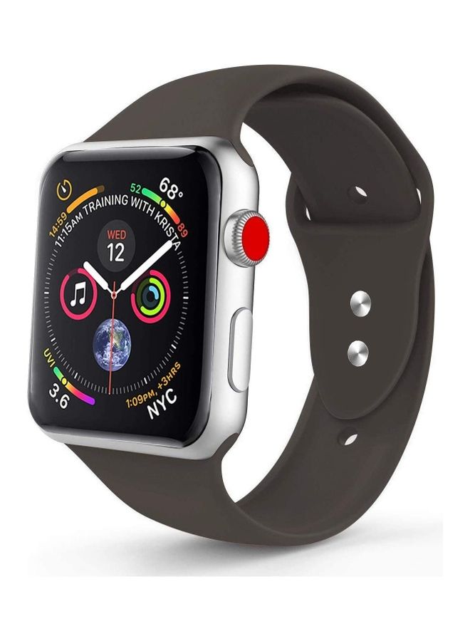 NIBEMINENT Replacement Silicone Strap For Apple Smartwatch 42-44mm GREY Dark Grey