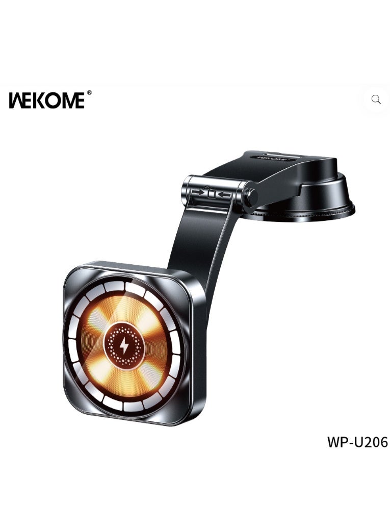 Wekome WP-U206 Car Phone Holder with Wireless Charging – Universal Suction-Cup Mount for Dashboard/Windshield, Fast Charging, 360° Adjustable for iPhone & Android - Image 1