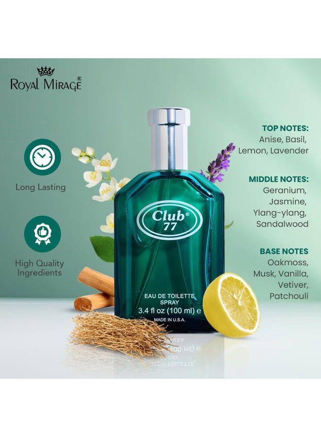 ROYAL MIRAGE Club 77 EDT Spray -100ml - Image 2