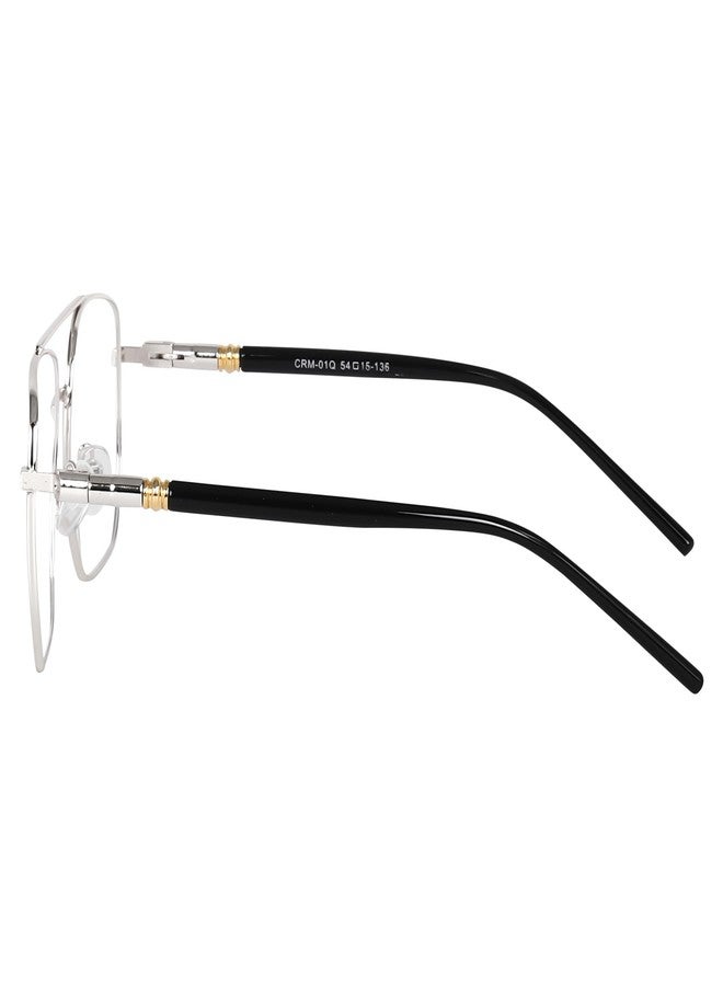 Dervin Blue Light Blocking Blue Cut Zero Power anti-glare Retro Square Eyeglasses frame for Eye Protection from UV by Computer/Tablet/Mobile/Laptop (Silver-Clear) - Image 4