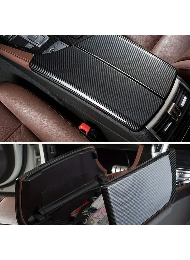 Carbon Fiber Style Console Armrest Cover For BMW 5 Series F10 F11 2011 2016 Models - Image 4