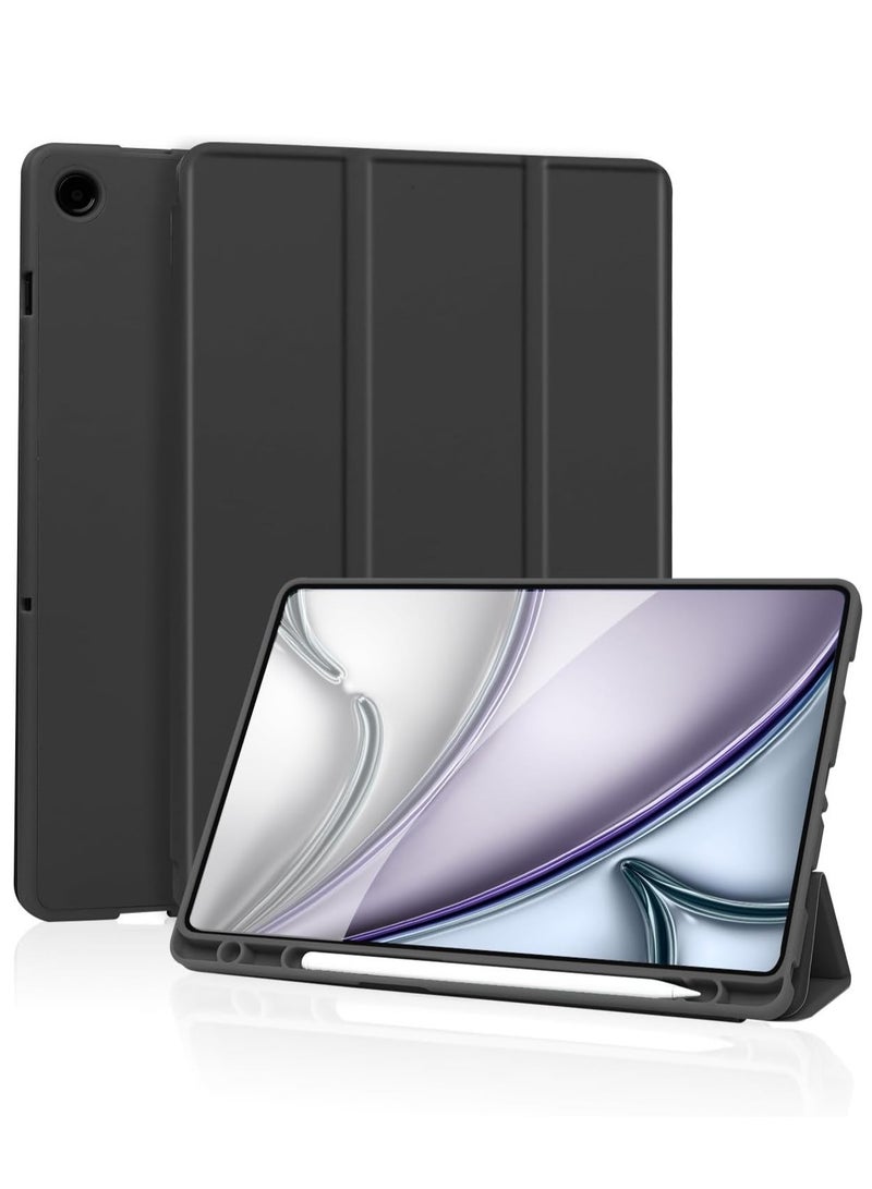 JAJEEK Case Compatible with Samsung Galaxy Tab A9 Plus / A9+ 11 Inch 2023, SM-X210/X216/X218 – Trifold Stand Protective Case with Pen Holder, Auto Sleep/Wake Function, Lightweight & Slim Design, Black Color for Full Protection - Image 1
