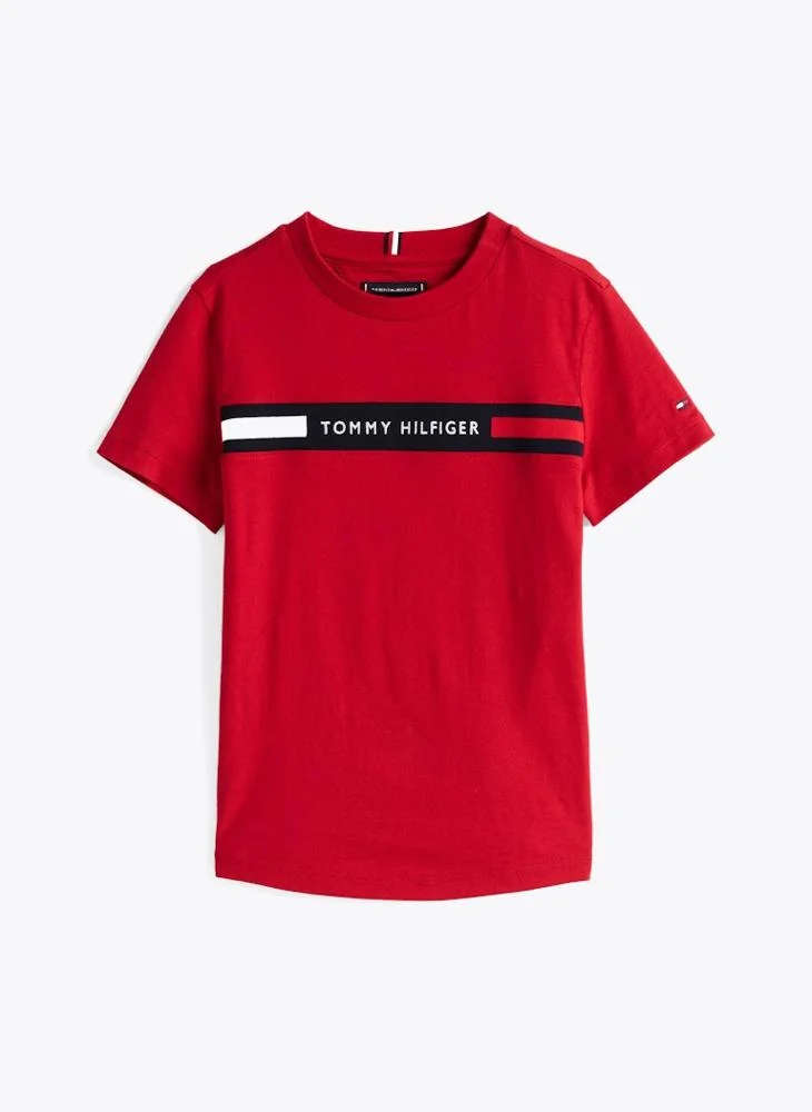 تومي هيلفيغر Kids Ribbed Regular T-Shirt