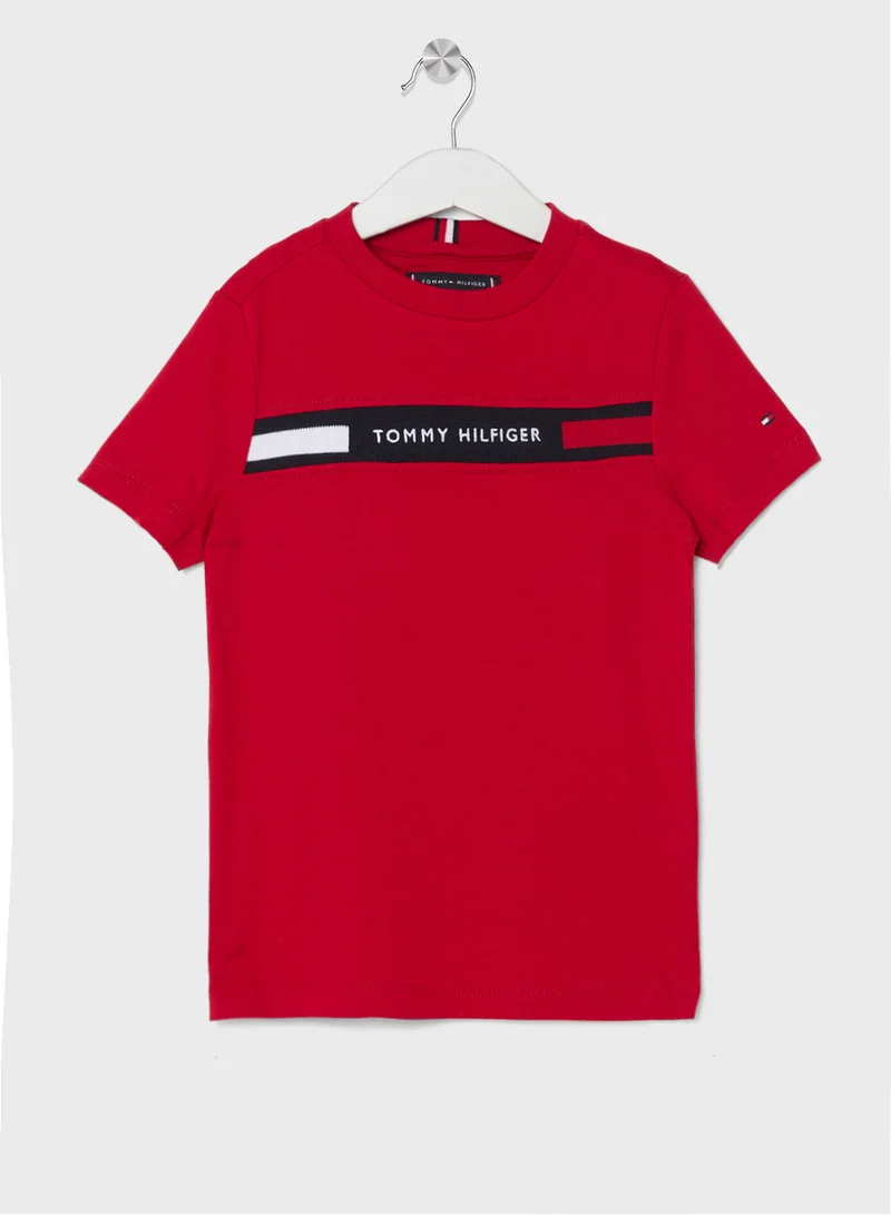 تومي هيلفيغر Kids Ribbed Regular T-Shirt