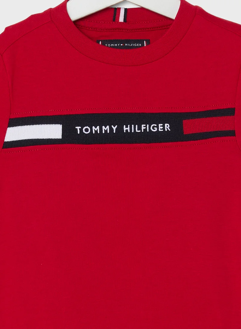 تومي هيلفيغر Kids Ribbed Regular T-Shirt
