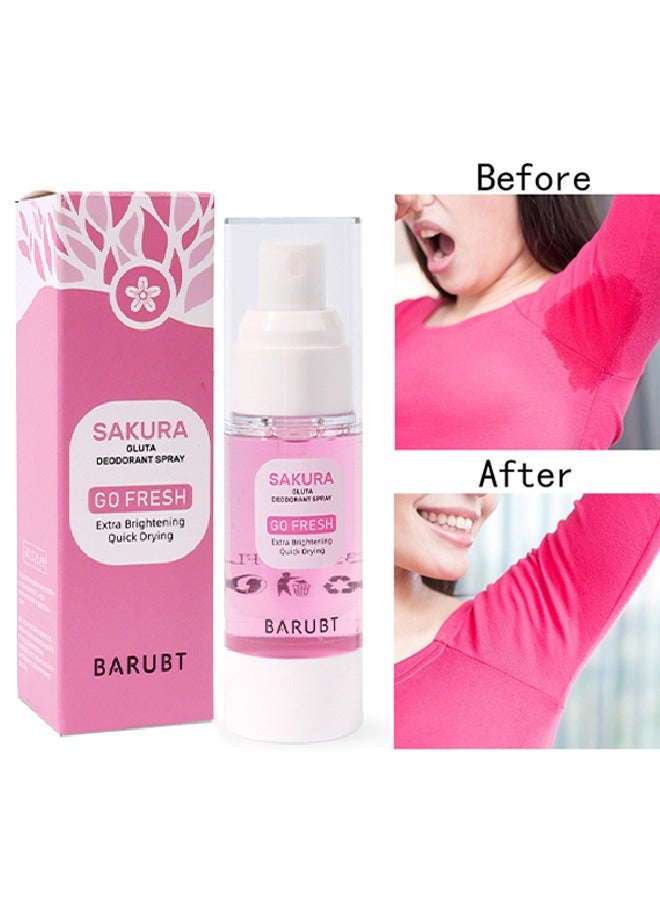 BARUBT Sakura Gluta Deodorant Spray -  Armpit Refreshing Antiperspirant Spray for Clean Armpit Odor, Body Odor, Sweat Odor,Brightening Quick Drying Deodorant Spray Under Armpit - Image 1