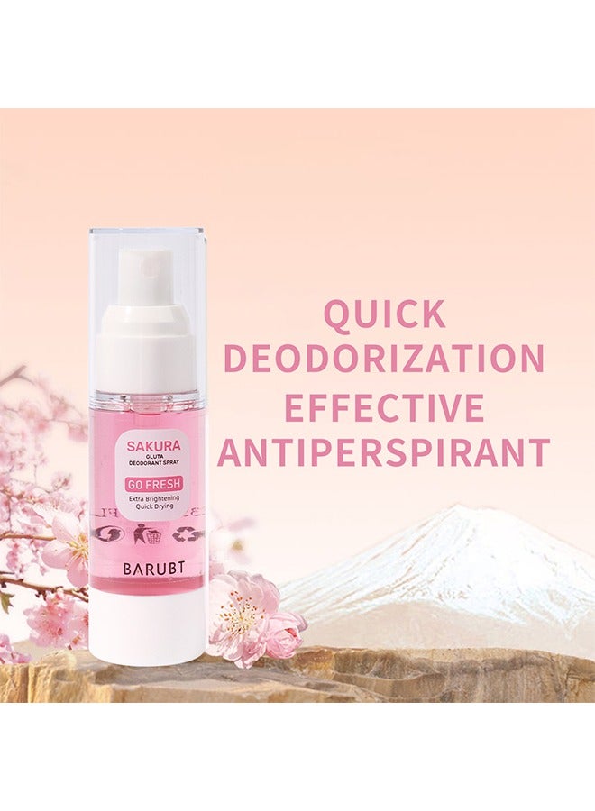 BARUBT Sakura Gluta Deodorant Spray -  Armpit Refreshing Antiperspirant Spray for Clean Armpit Odor, Body Odor, Sweat Odor,Brightening Quick Drying Deodorant Spray Under Armpit - Image 2