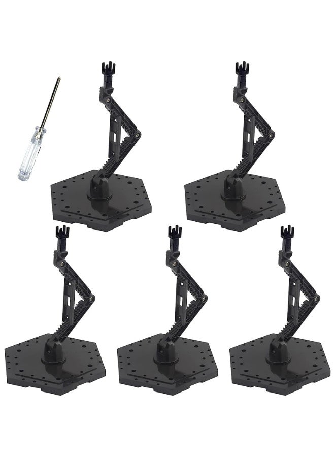 Hobby Action Base, Model Stand Hobby Display Stand Compatible with HG RG 1/144 Scale Figure Models, Black - Image 1