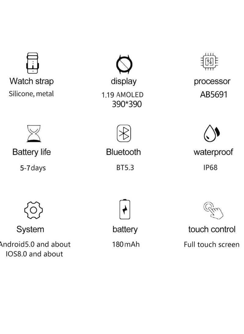 DOSCHER - Women's Smart Watch with 1.19" AMOLED Display – IP68 Waterproof, Control & SOS | Smartwatch Health Features: Women’s Wellness Tracking, Sleep & Calorie Monitor - Image 1