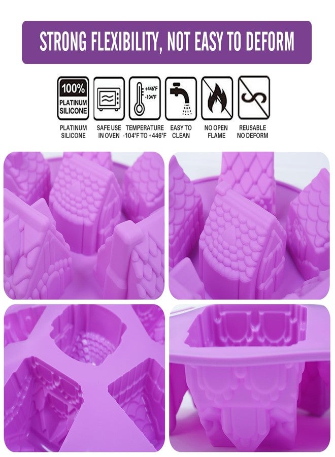 PhantomSky 6 Cell Silicone Gingerbread House Mould for Baking Cupcake Ice Cube Chocolate Jelly Candy Handmade Soap,Nonstick/BPA Free/Christmas Molds for Chocolate/Colors are Shipped Randomly - Image 4