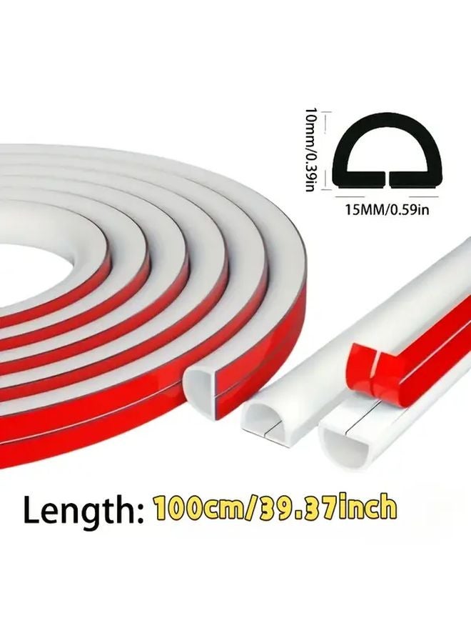 نصف دائرة се رمادي ذاتية اللصق لإخفاء الكابلات غمد إدارة الأسلاك 100 سم 39 37 بوصة للحائط والأرضية - Image 4