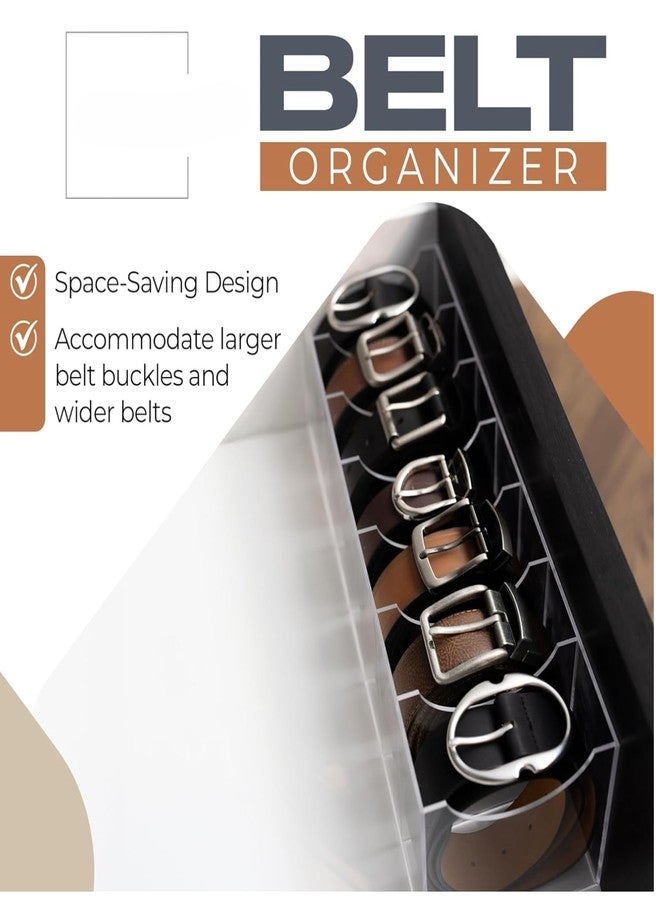 EHKO Belt Organizer for Larger Buckles with Extra Wide Compartments - 7 Compartments - Durable Acrylic Belt Organizer for Closet and Drawer - Image 3