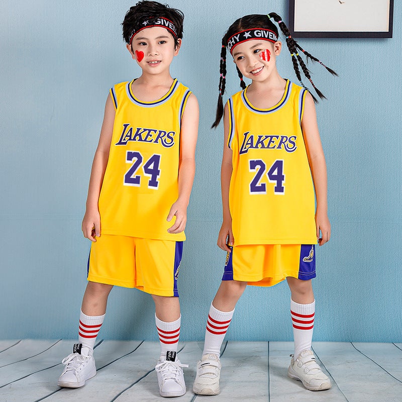 Children'S Basketball Clothes Suit Boys' Kindergarten Performance Clothes Competition Training Clothes Girls' Training Camp No.24 Jersey - Image 2