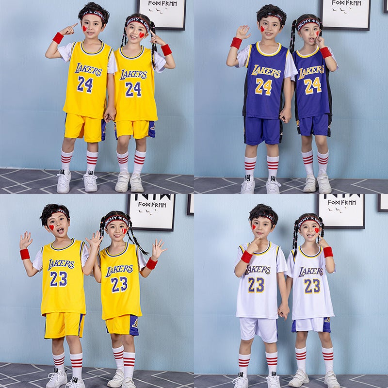 Children'S Basketball Clothes Suit Boys' Kindergarten Performance Clothes Competition Training Clothes Girls' Training Camp No.24 Jersey - Image 3
