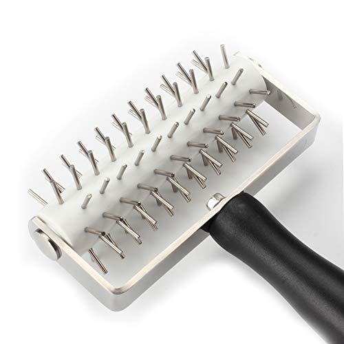 VINMEN AMPSEVEN Pizza Dough Docker Roller - Professional Stainless Steel Pastry Docker Roller with Spike for Homemade Baking Cake crackers Pie Hole Maker,Prevent Dough from Blistering - Image 3