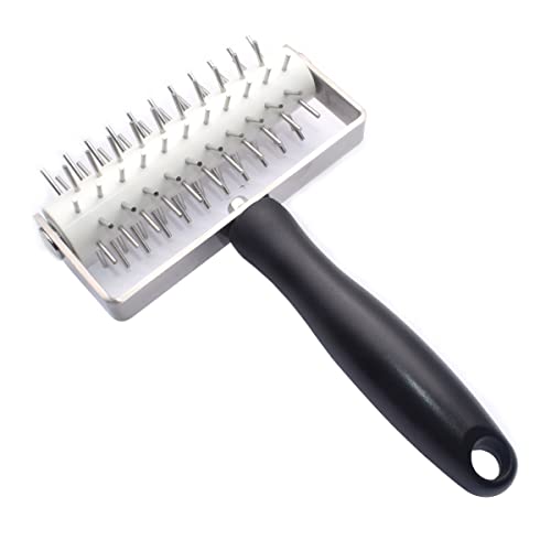 VINMEN AMPSEVEN Pizza Dough Docker Roller - Professional Stainless Steel Pastry Docker Roller with Spike for Homemade Baking Cake crackers Pie Hole Maker,Prevent Dough from Blistering - Image 1