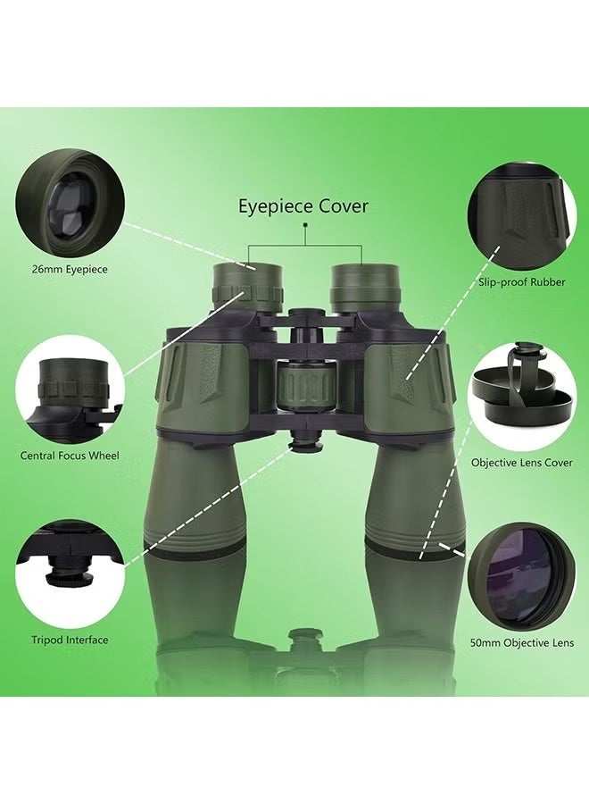 JOGAMS 20x50 High Power Waterproof Binoculars for Adults HD Optics Night and Low Light Vision with Phone Adapter Carrying Case and Strap for Hunting and Bird Watching 19 x 18 x 7cm - Image 2