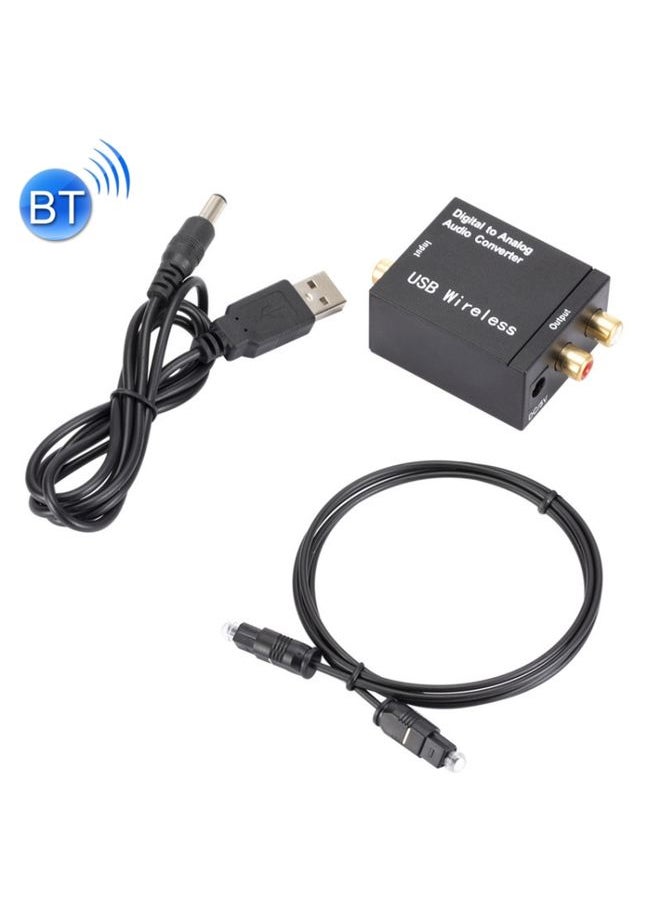 BURAQ YP028 Bluetooth Digital To Analog Audio Converter, Specification: Host+USB Cable+Fiber Optic Cable  - Image 1