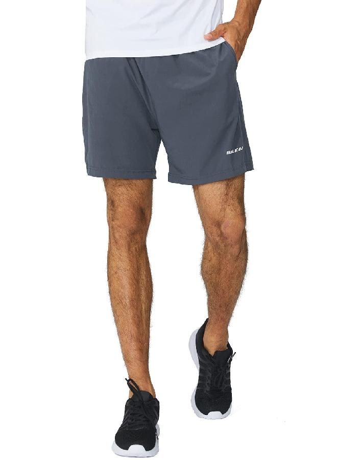 Baleaf BALEAF Men's 5" Running Athletic Shorts Zipper Pocket for Workout Gym Sports Gray Size L  - Image 4