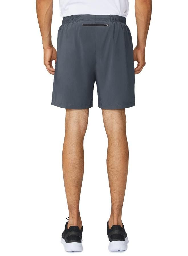 Baleaf BALEAF Men's 5" Running Athletic Shorts Zipper Pocket for Workout Gym Sports Gray Size L  - Image 2