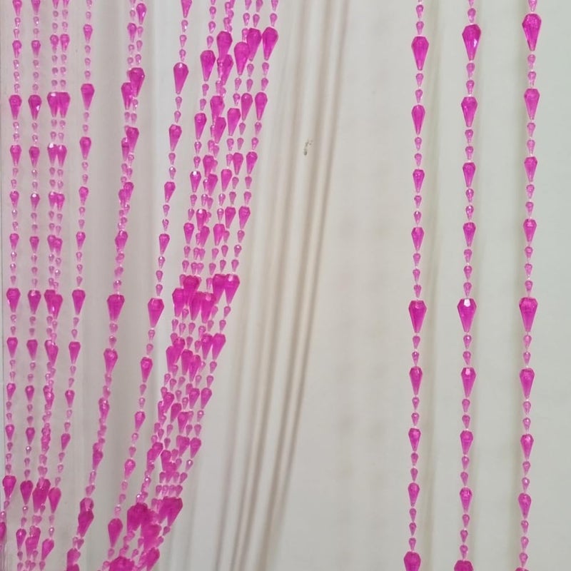 ave split Beaded Curtain Doorways Acrylic Hanging Door Beads String Curtains Tassel Room Divider Screen Decor for Doorway Window Living Room Wedding (042 Rose red, 39 inch x 78.7 inch) - Image 1