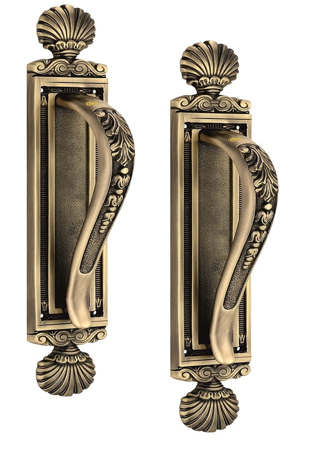 Chitra Brass Victorian Series Heavy Main Door Pull Handle Pack of 2 (15 Inch, Antique Brass Matt) - Image 3
