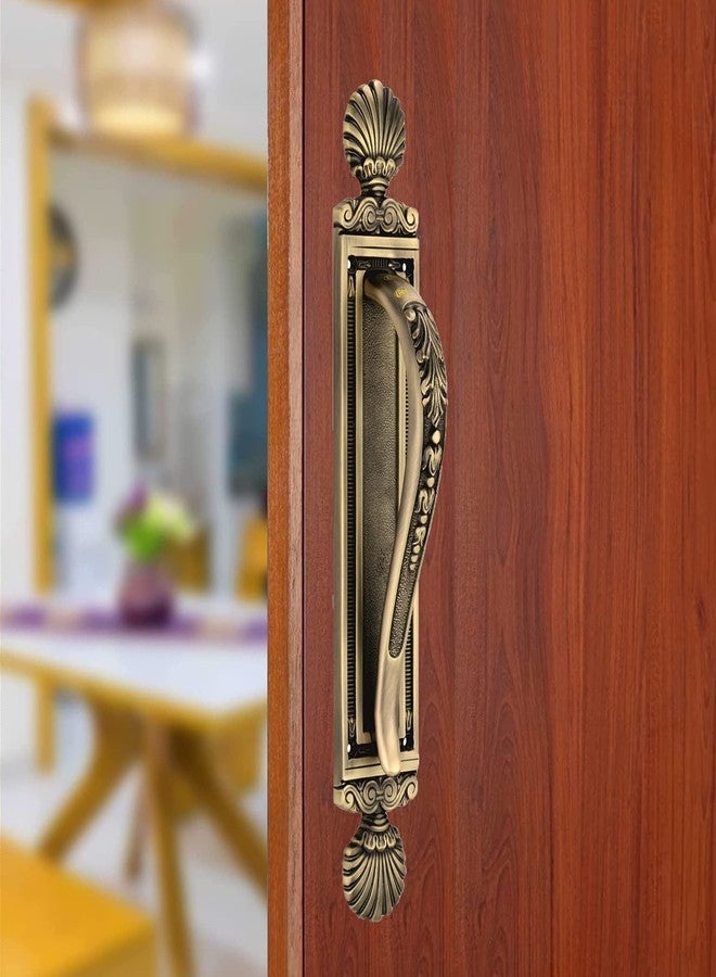Chitra Brass Victorian Series Heavy Main Door Pull Handle Pack of 2 (15 Inch, Antique Brass Matt) - Image 1