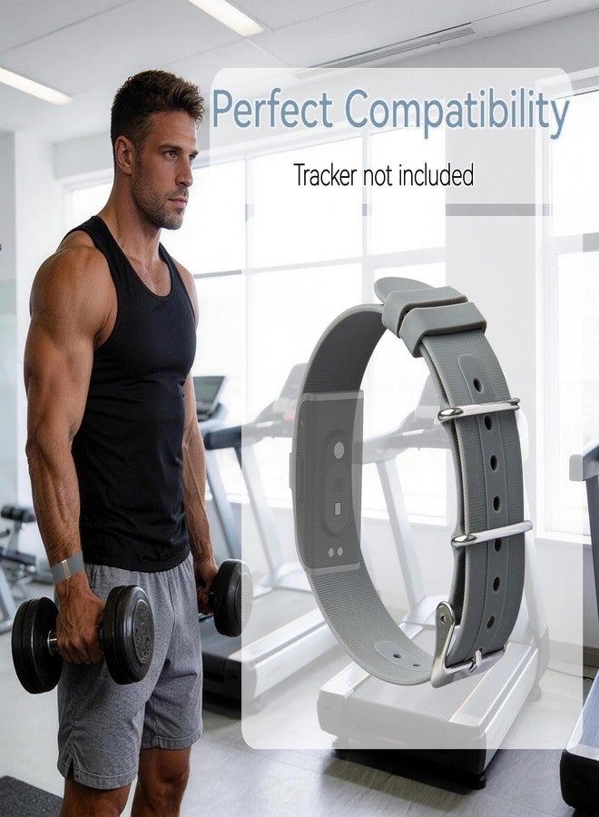 TERPINK Replacement Silicone Band Compatible with Hume Band, Soft Adjustable Wristband Strap for Daily Wear, Waterproof, Health and Fitness Wearable Tracker Accessories (Grey) - Image 2