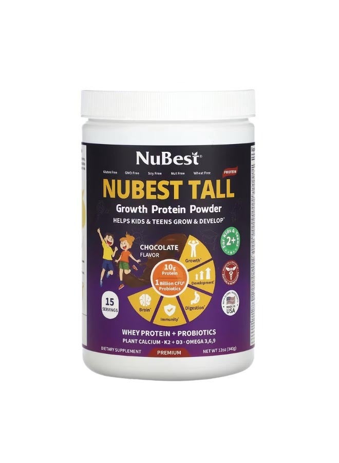NuBest Tall Growth Protein Powder For Kids and Teens 2 Chocolate 12 oz 340 g - Image 1