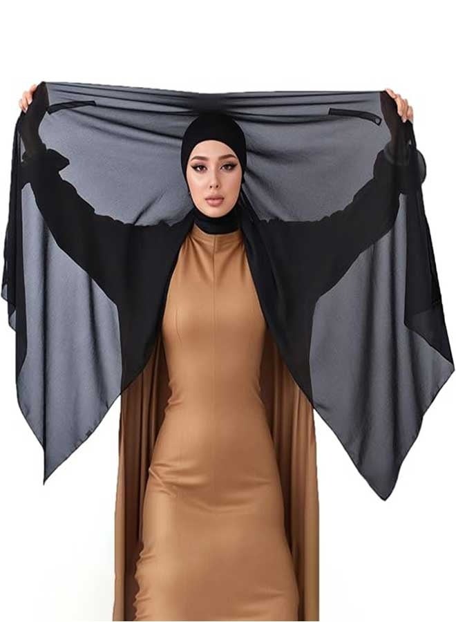 رَوَائِد وشاح حجاب شيفون للنساء، قابل للتعديل بالمغناطيس، غطاء رأس مسلم. - Image 1