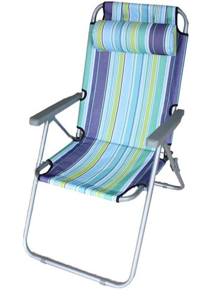 GO2CAMPS Heavy Duty Foldable Camping Chair With Headrest Adjustable 3-Positions /Beach Chair/Fishing Chair  - Image 1