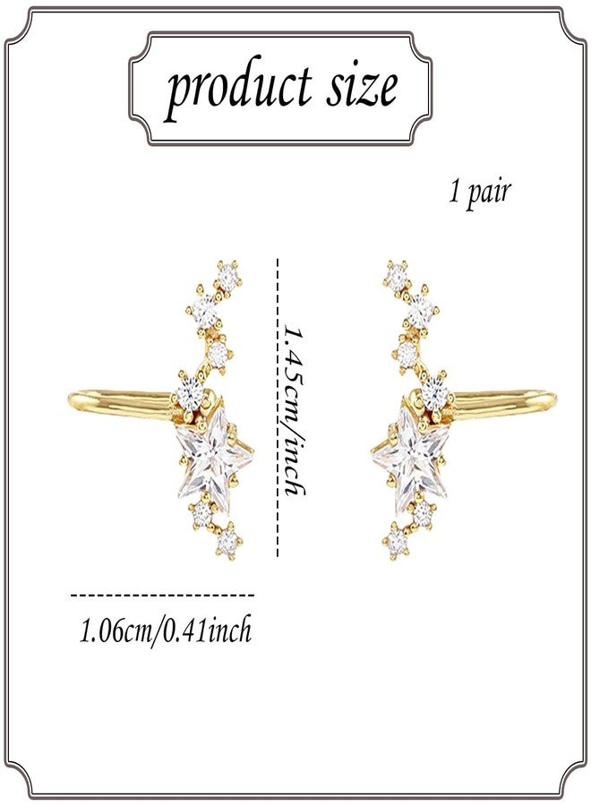 FFZDENA 2Pcs Ear Cuffs Without Piercing, Big Dipper Star Ear Cuffs for Women Fashion, Gold Non Piercing Ear Cuff Earrings, Stylish Chain Earrings for Women, Elegant Gift for Special Occasions - Image 2