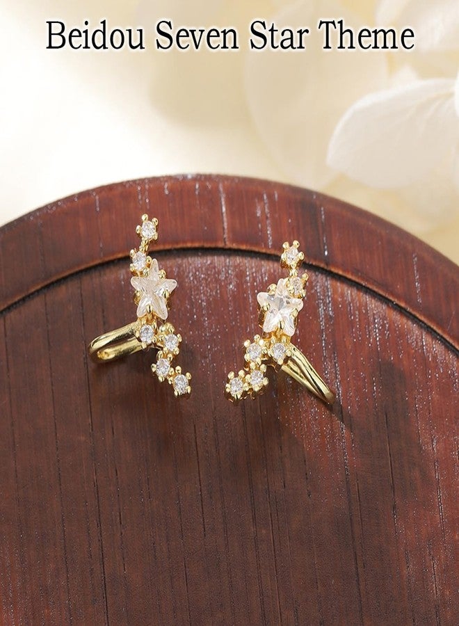 FFZDENA 2Pcs Ear Cuffs Without Piercing, Big Dipper Star Ear Cuffs for Women Fashion, Gold Non Piercing Ear Cuff Earrings, Stylish Chain Earrings for Women, Elegant Gift for Special Occasions - Image 3