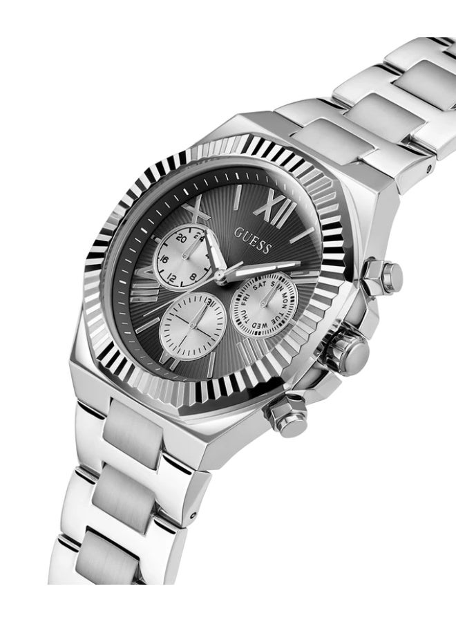 Guess GW0703G1 Men’s Stainless Steel Watch – Black Dial with Silver Strap | 44mm Case | Day & Date Display | Quartz Movement | 50M Water Resistance - Image 3