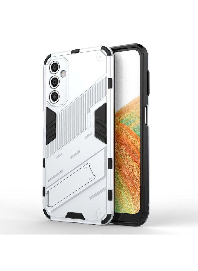 Generic - Samsung Galaxy A24 Mobile Case Cover with Hybrid Heavy Duty Protection Shockproof Defender Kickstand Armor Back Cover with Anti-Fingerprint Anti-Scratch Protector White - Image 1
