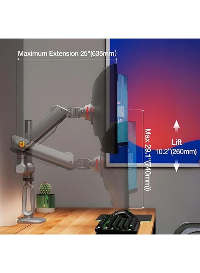 NB NORTH BAYOU NB Ergonomic Gaming Monitor Stand - Heavy-Duty & Fully Adjustable Monitor Arm for 27-50 Inch Screens - Max Load 18kg - Image 2