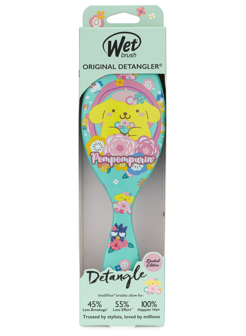 فرشاة Wet Brush Hello Kitty and Friends Pompompurin لفك تشابك الشعر - شعيرات IntelliFlex لفك تشابك الشعر بلطف وخالي من الألم - تقلل من تكسر الشعر وتشابكه - مثالية للشعر الرطب والجاف، لجميع أنواع الشعر - Image 1