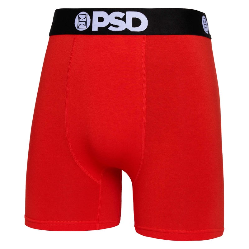 PSD Underwear Men's Flame Cotton Solid Mid Length Boxer Brief 3 Pack, Multi, L - Image 2