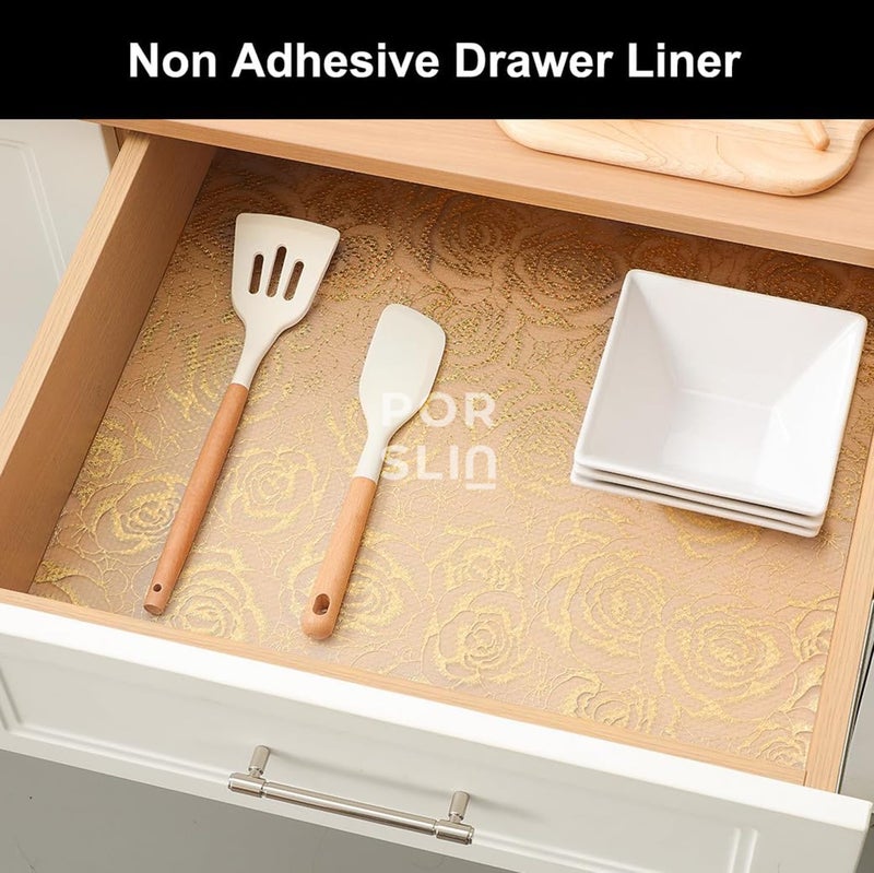 Porslin Shelf Liners, 45cm x 5m, Non-Adhesive EVA, Waterproof, Anti-Slip, Washable, BPA-Free, Durable, Reusable, Food Safe for Kitchen Shelves, Cupboards, Drawers, Fridge Mats, Double-Sided - Image 5