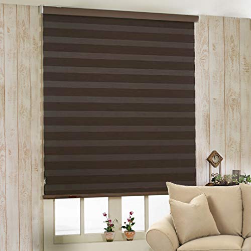 ZEBRA BLINDS Polyester Blinds for Windows,Coffe,W80XH150CM - Image 1