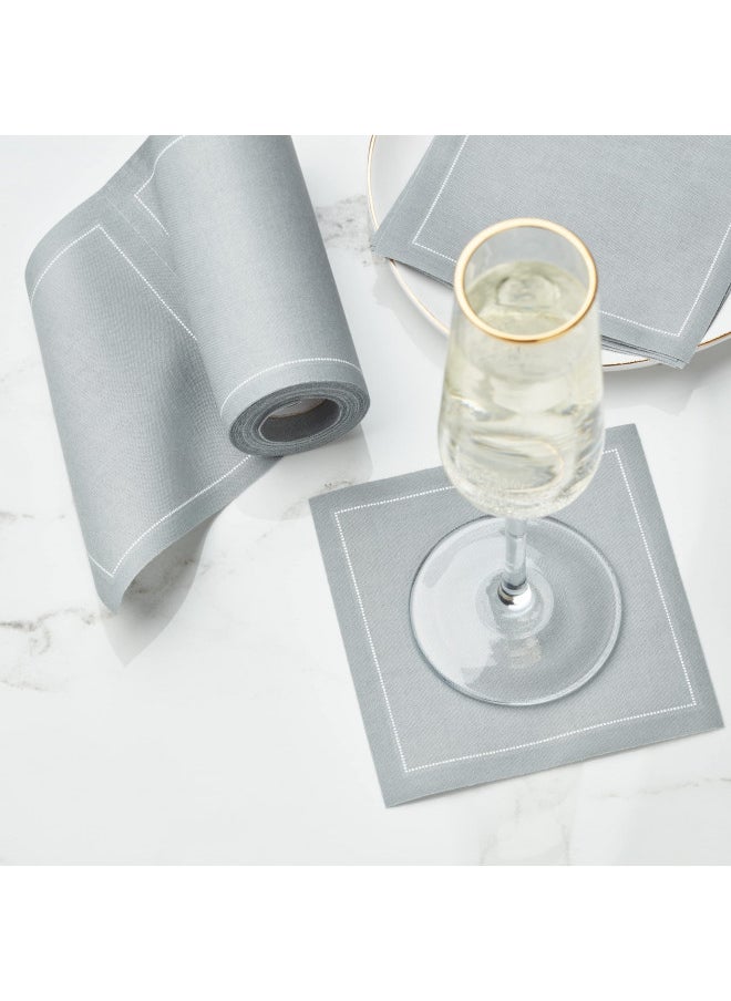 Cotton Cocktail Napkin - 4.3 x 4.3 in - 50 units per roll - Grey