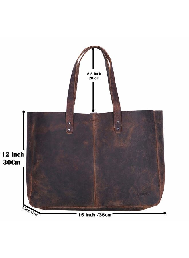 Komalc Genuine Soft Buffalo Leather Tote Bag Elegant Shopper Shoulder BagSALE - Image 5