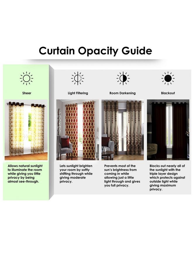 Story@Home Story@Home Transparent Curtains Long Door Curtains 9 Feet Set of 4, Polyester Zig Zag Print Sheer Net Curtain | Curtains for Living Room, Bedroom, Hall, Balcony, 118 x 275 cm, Cream  - Image 5