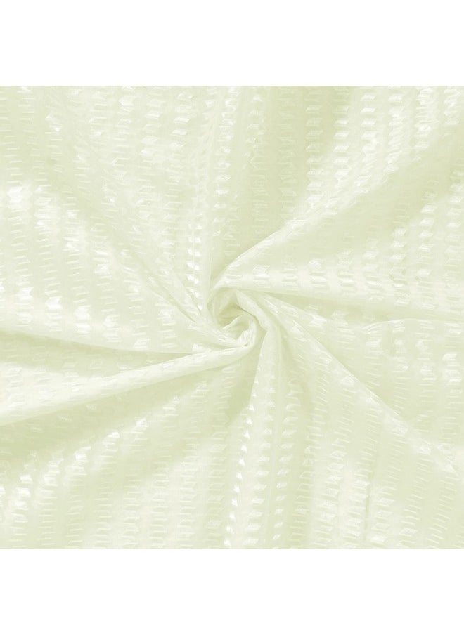 Story@Home Story@Home Transparent Curtains Long Door Curtains 9 Feet Set of 4, Polyester Zig Zag Print Sheer Net Curtain | Curtains for Living Room, Bedroom, Hall, Balcony, 118 x 275 cm, Cream  - Image 4