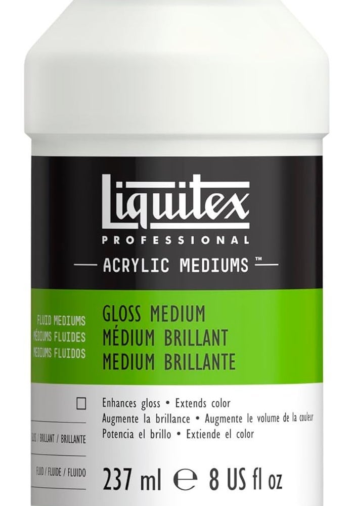 Liquitex Professional Gloss Medium - 8 Fl Oz (237 ml) Acrylic Medium for Enhanced Gloss and Color - Image 1
